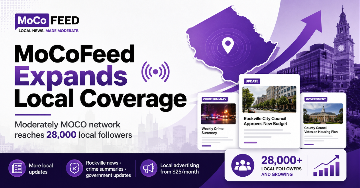 MoCoFeed Expands Local Coverage as Moderately MOCO Network Reaches 28,000 Local Followers